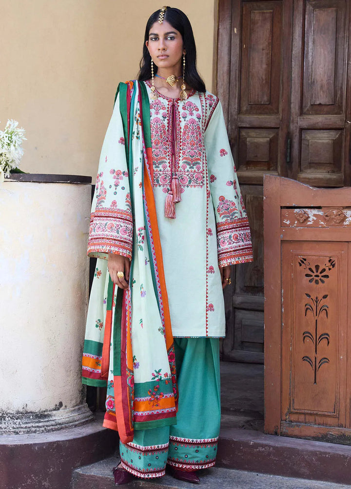 Jugnu by Hussain Rehar Embroidered Lawn Suit Unstitched 3 Piece HRR25JS D-01 Rupal - Summer Collection
