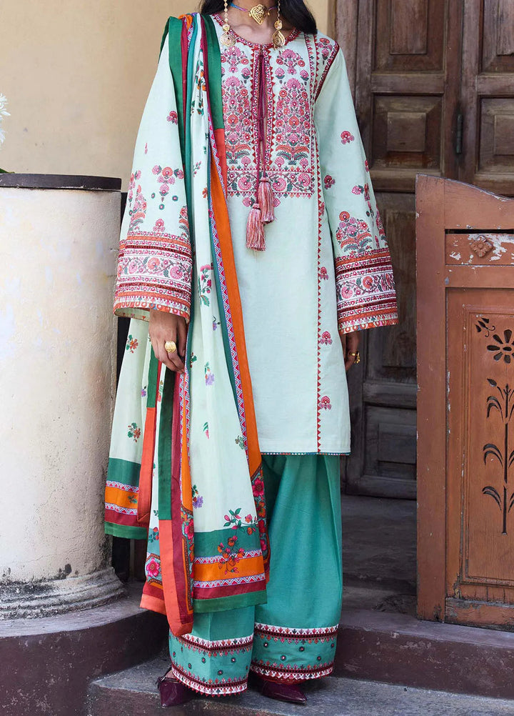 Jugnu by Hussain Rehar Embroidered Lawn Suit Unstitched 3 Piece HRR25JS D-01 Rupal - Summer Collection