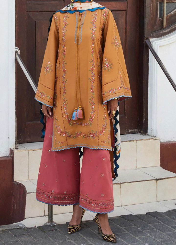 Jugnu by Hussain Rehar Embroidered Lawn Suit Unstitched 3 Piece HRR25JS D-02 Nal - Summer Collection
