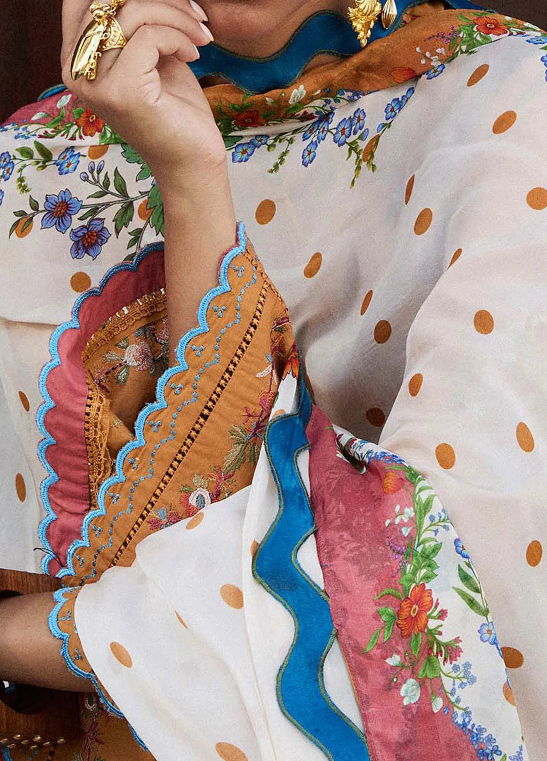 Jugnu by Hussain Rehar Embroidered Lawn Suit Unstitched 3 Piece HRR25JS D-02 Nal - Summer Collection