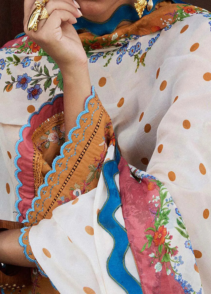 Jugnu by Hussain Rehar Embroidered Lawn Suit Unstitched 3 Piece HRR25JS D-02 Nal - Summer Collection