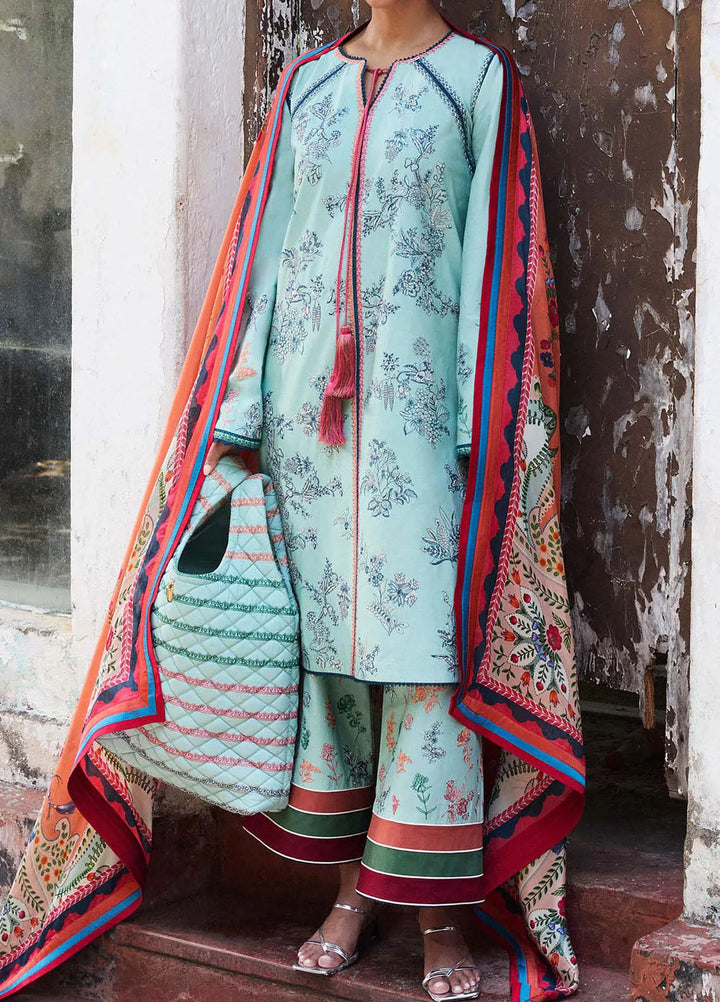 Jugnu by Hussain Rehar Embroidered Lawn Suit Unstitched 3 Piece HRR25JS D-03 Neelum - Summer Collection