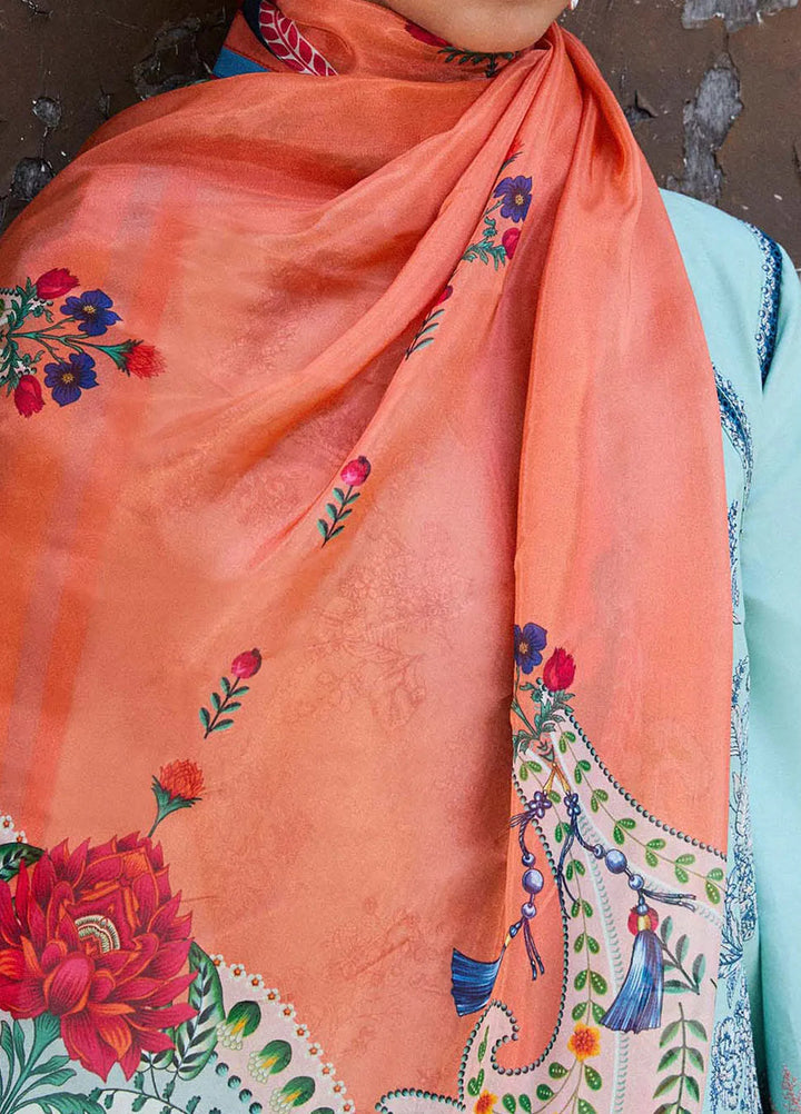 Jugnu by Hussain Rehar Embroidered Lawn Suit Unstitched 3 Piece HRR25JS D-03 Neelum - Summer Collection