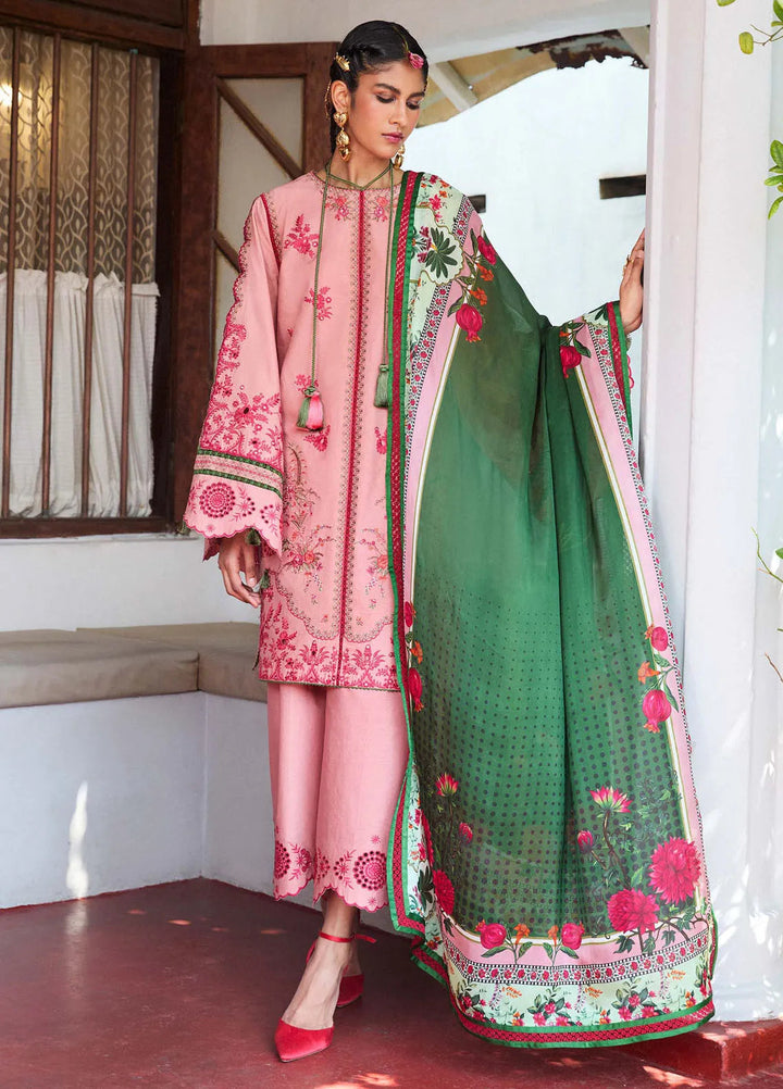 Jugnu by Hussain Rehar Embroidered Lawn Suit Unstitched 3 Piece HRR25JS D-04 Ravi - Summer Collection