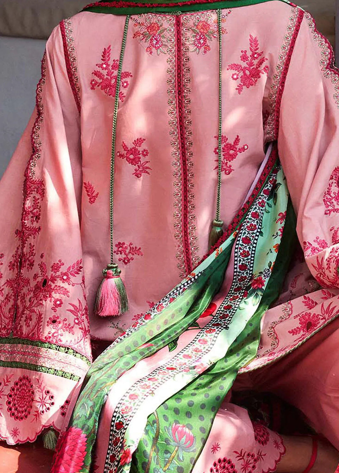 Jugnu by Hussain Rehar Embroidered Lawn Suit Unstitched 3 Piece HRR25JS D-04 Ravi - Summer Collection