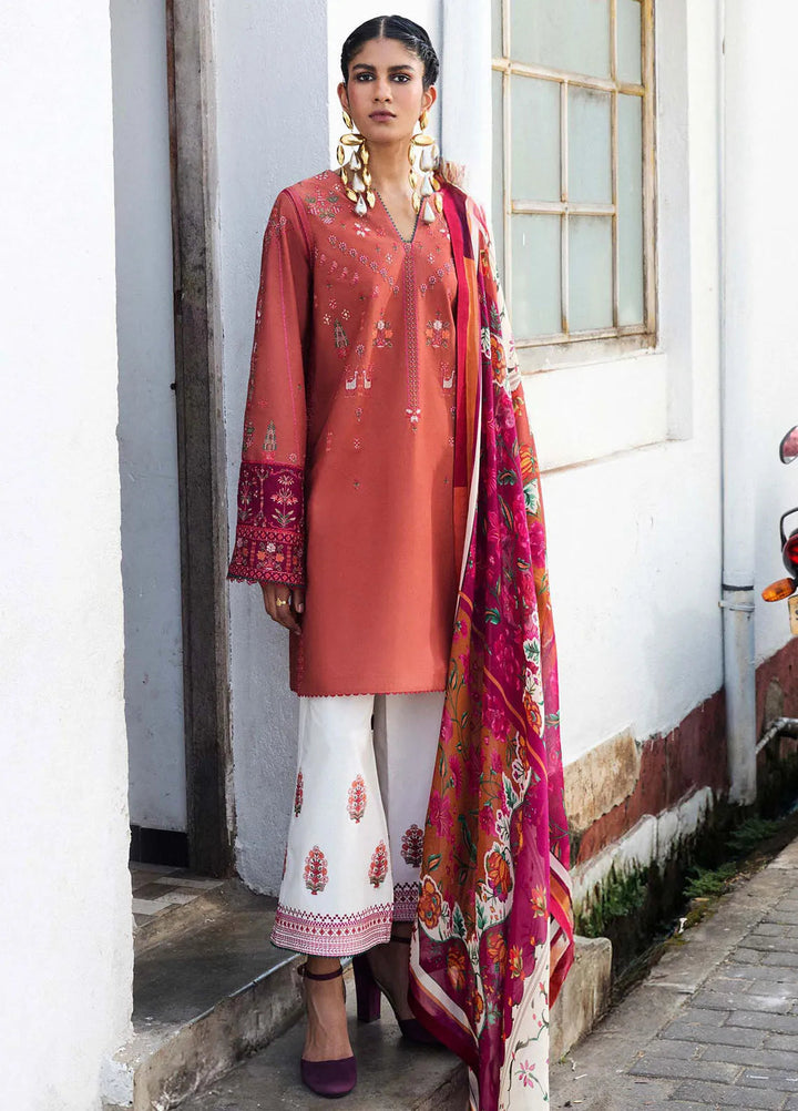 Jugnu by Hussain Rehar Embroidered Lawn Suit Unstitched 3 Piece HRR25JS D-07 Panjnad - Summer Collection