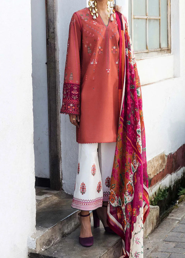 Jugnu by Hussain Rehar Embroidered Lawn Suit Unstitched 3 Piece HRR25JS D-07 Panjnad - Summer Collection