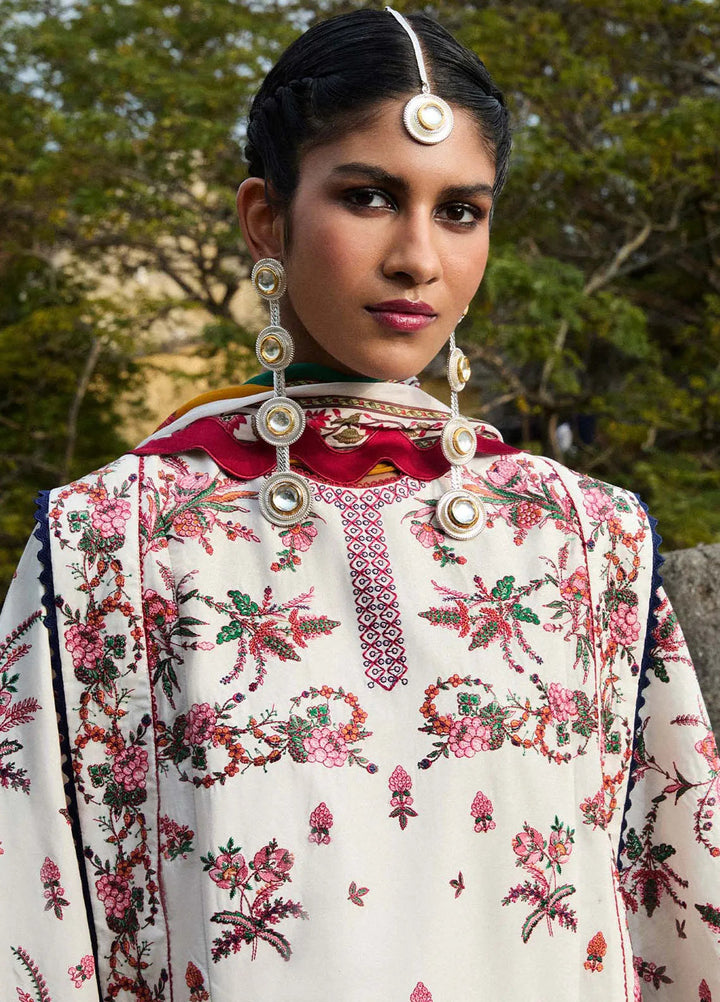 Jugnu by Hussain Rehar Embroidered Lawn Suit Unstitched 3 Piece HRR25JS D-09 Tibet - Summer Collection