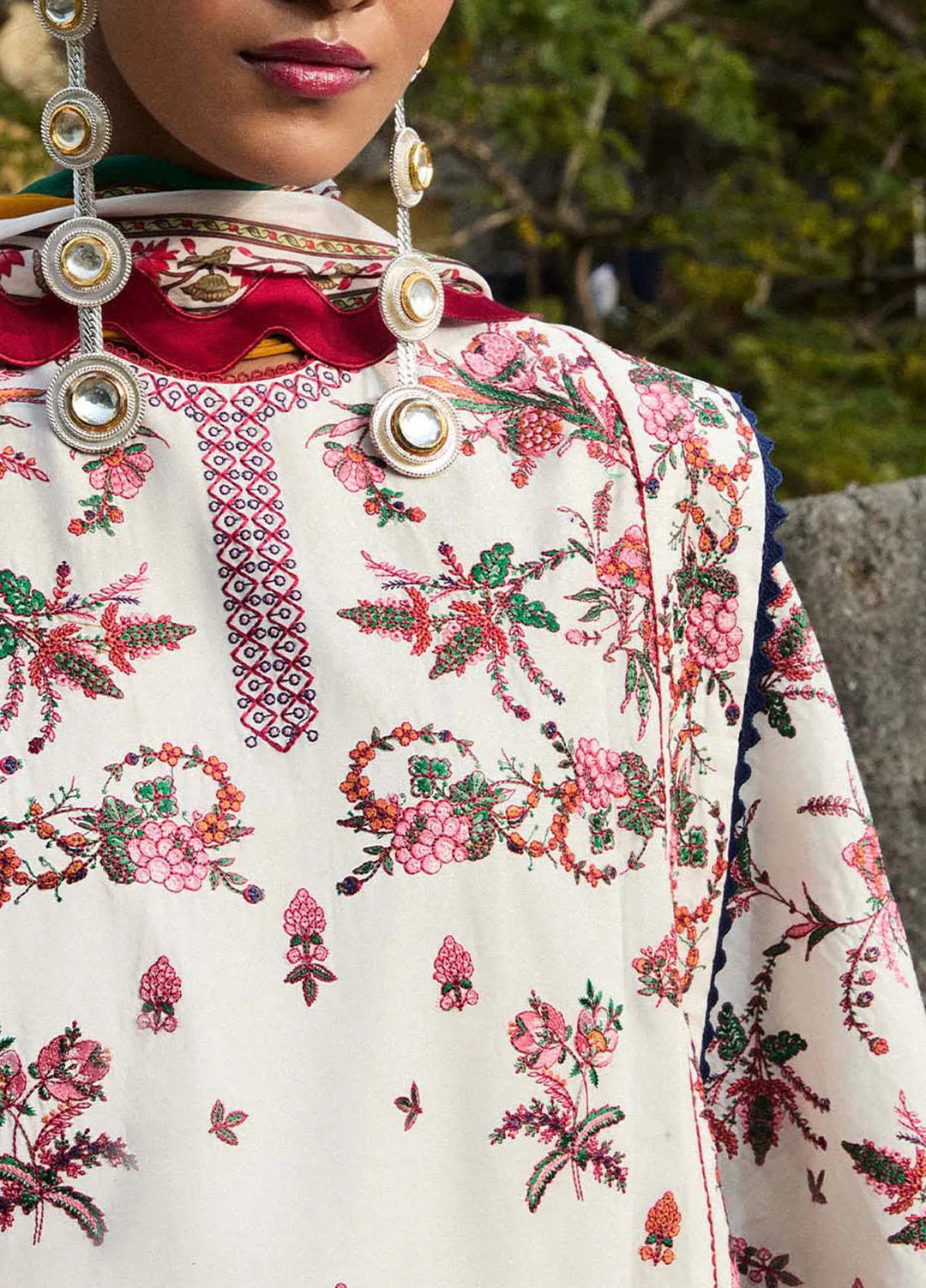 Jugnu by Hussain Rehar Embroidered Lawn Suit Unstitched 3 Piece HRR25JS D-09 Tibet - Summer Collection