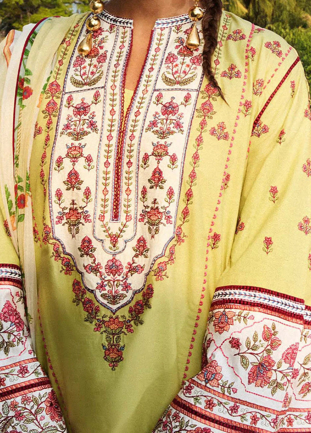 Jugnu by Hussain Rehar Embroidered Lawn Suit Unstitched 3 Piece HRR25JS D-10 Siran - Summer Collection