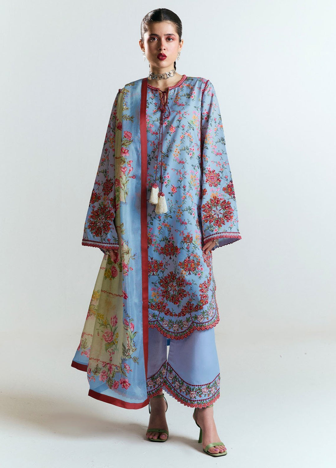 Jugnu by Hussain Rehar Embroidered Lawn Suits Unstitched 3 Piece HRR25JSS Nyami - Summer Collection