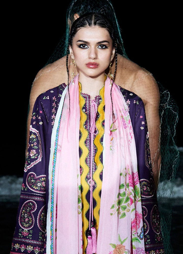 Jugnu by Hussain Rehar Embroidered Lawn Suits Unstitched 3 Piece HRR25JSS Sagar - Summer Collection