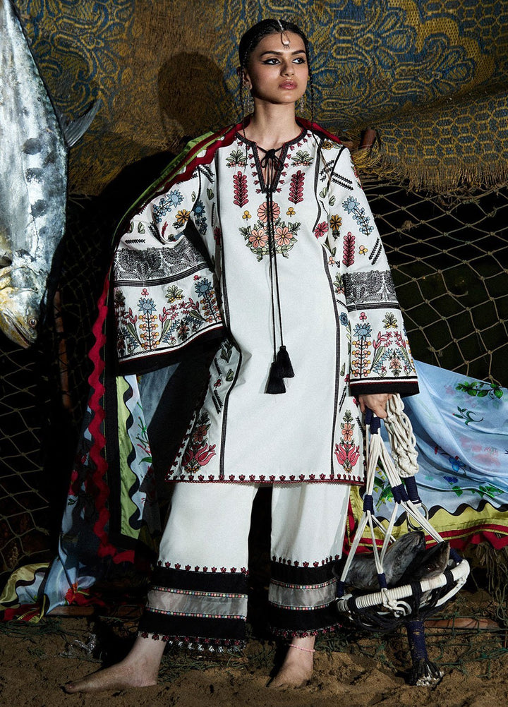 Jugnu by Hussain Rehar Embroidered Lawn Suits Unstitched 3 Piece HRR25JSS Tiya - Summer Collection