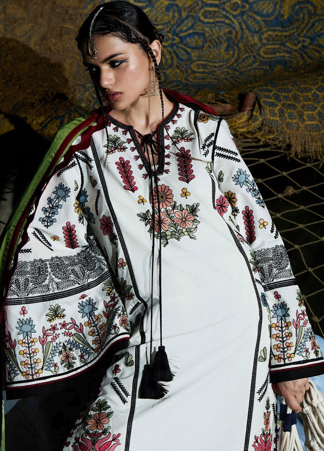 Jugnu by Hussain Rehar Embroidered Lawn Suits Unstitched 3 Piece HRR25JSS Tiya - Summer Collection