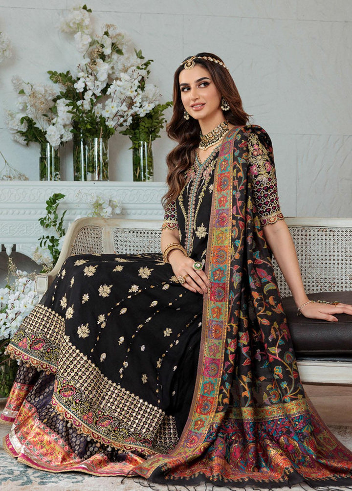 Noor Kaani by Saadia Asad Embroidered Chiffon Suits Unstitched 3 Piece SA22K D3 - Luxury Collection