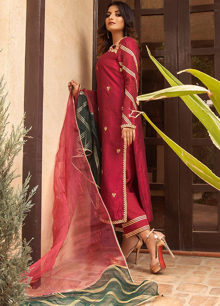 Kaara Luxury Pret  Khaadi Net 3 Piece Suit Dahlias