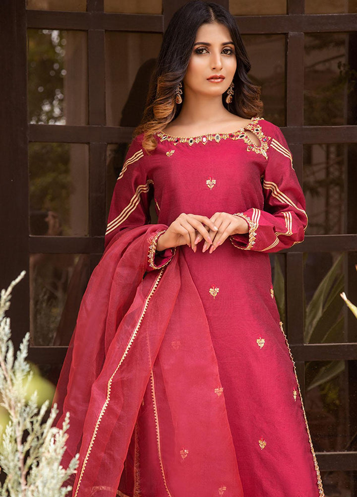 Kaara Luxury Pret  Khaadi Net 3 Piece Suit Dahlias