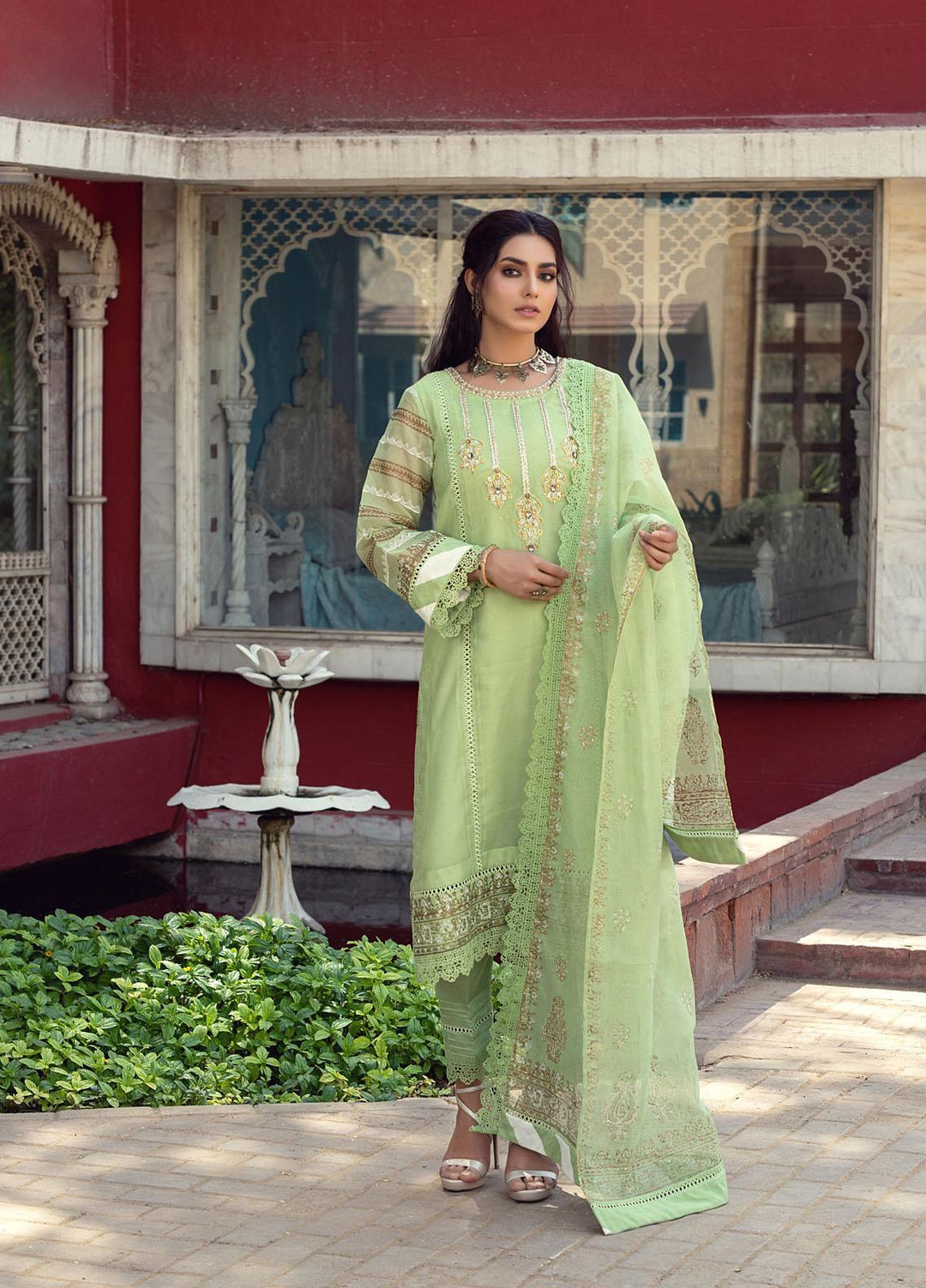Kaara Luxury Pret  Khaadi Net 3 Piece Dress Mehtap KR664