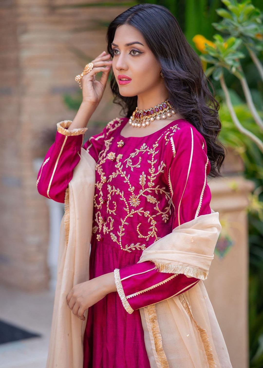 Kaara Pret Semi formal Khaadi 3 Piece Suit KR23S KR676 Majestic Dahlia