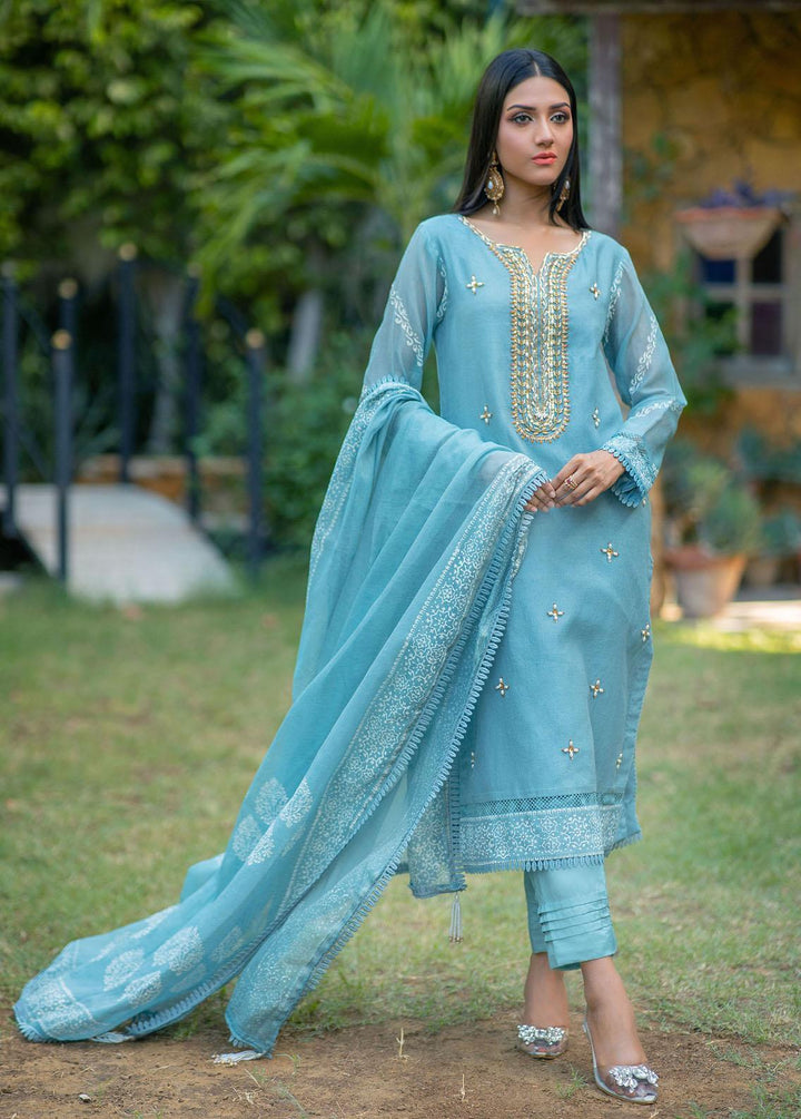 Kaara Pret Semi formal Khaadi 3 Piece Suit KR23S KR677 Sky Serenade