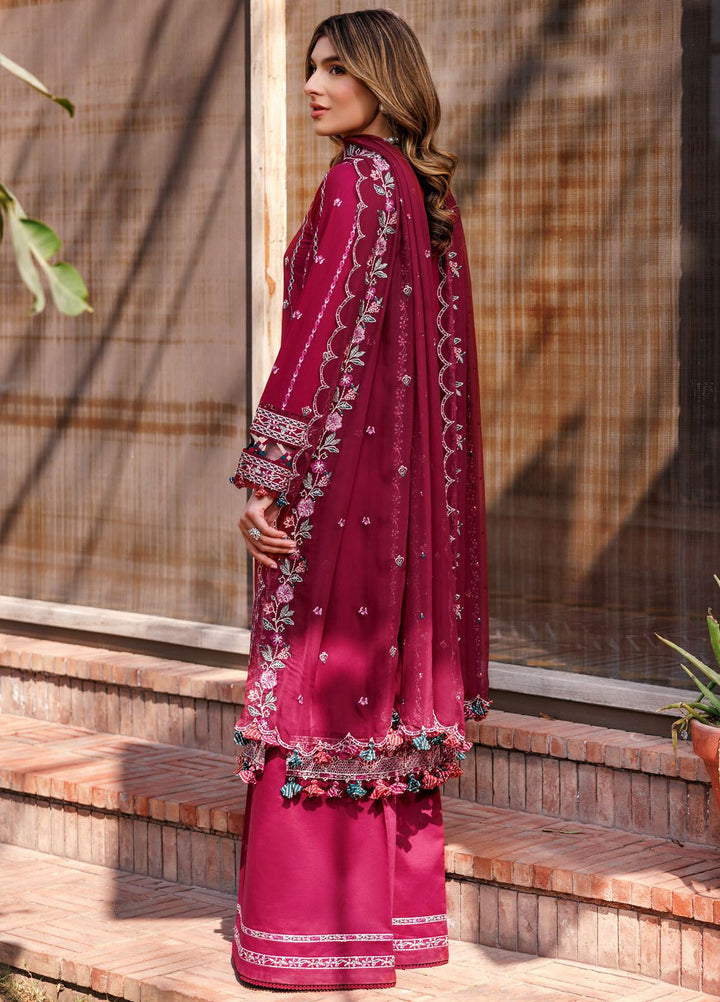 Kaavish By Farasha Embroidered Lawn Suits Unstitched 3 Piece FSH24K D-01 Garnet Glam - Festive Collection