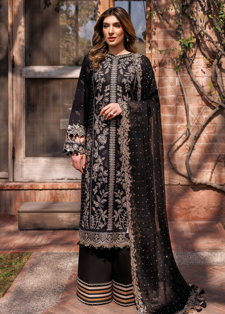 Kaavish By Farasha Embroidered Lawn Suits Unstitched 3 Piece FSH24K D-03 Raven Aura - Festive Collection