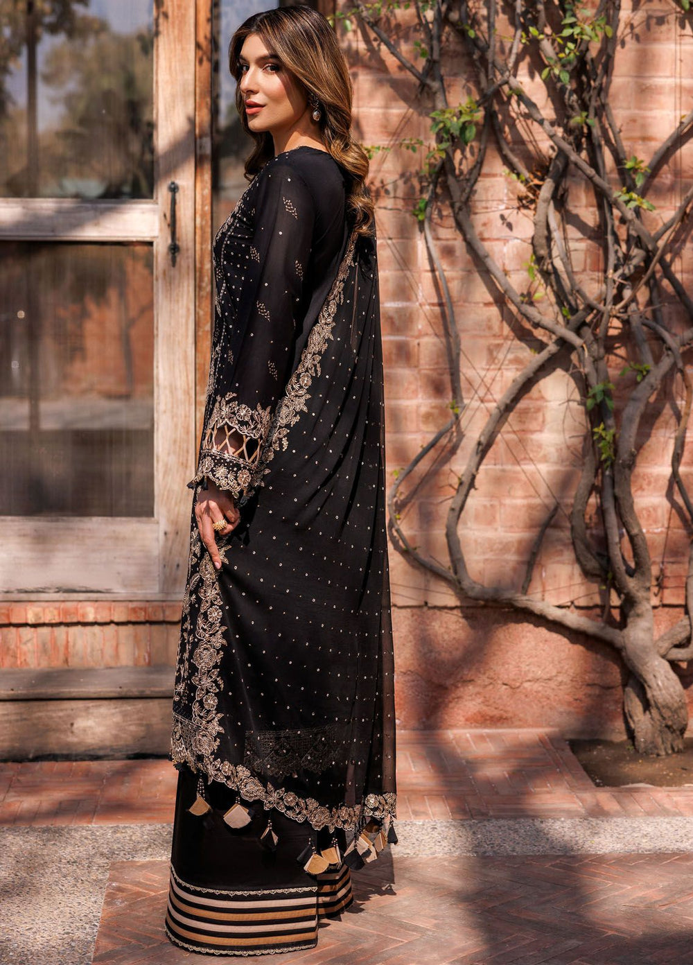 Kaavish By Farasha Embroidered Lawn Suits Unstitched 3 Piece FSH24K D-03 Raven Aura - Festive Collection