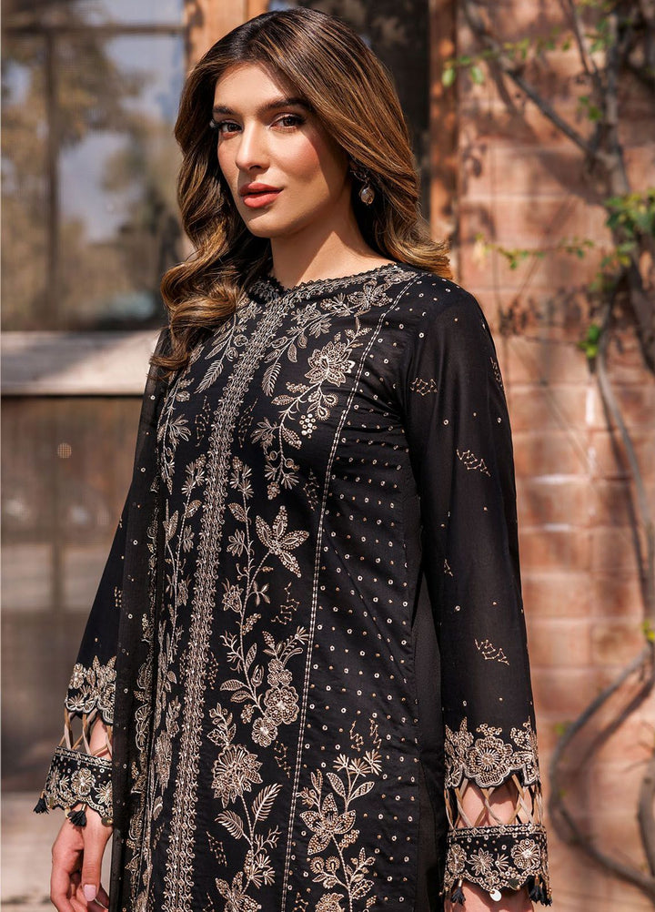 Kaavish By Farasha Embroidered Lawn Suits Unstitched 3 Piece FSH24K D-03 Raven Aura - Festive Collection