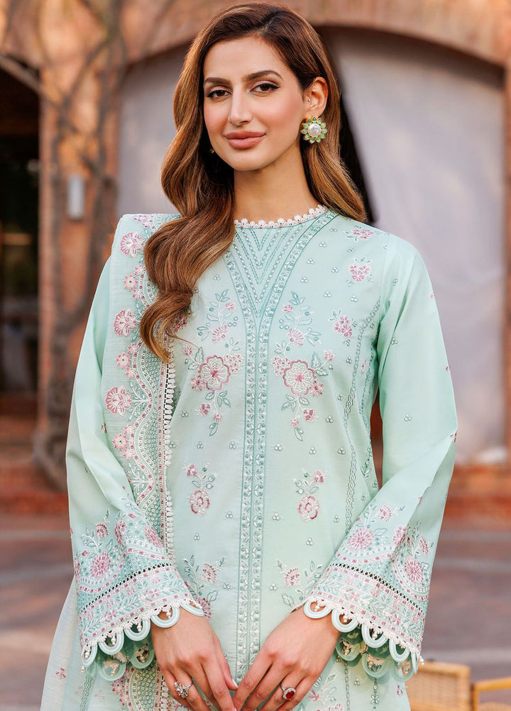 Kaavish By Farasha Embroidered Lawn Suits Unstitched 3 Piece FSH24K D-05 Whisper Mint - Festive Collection