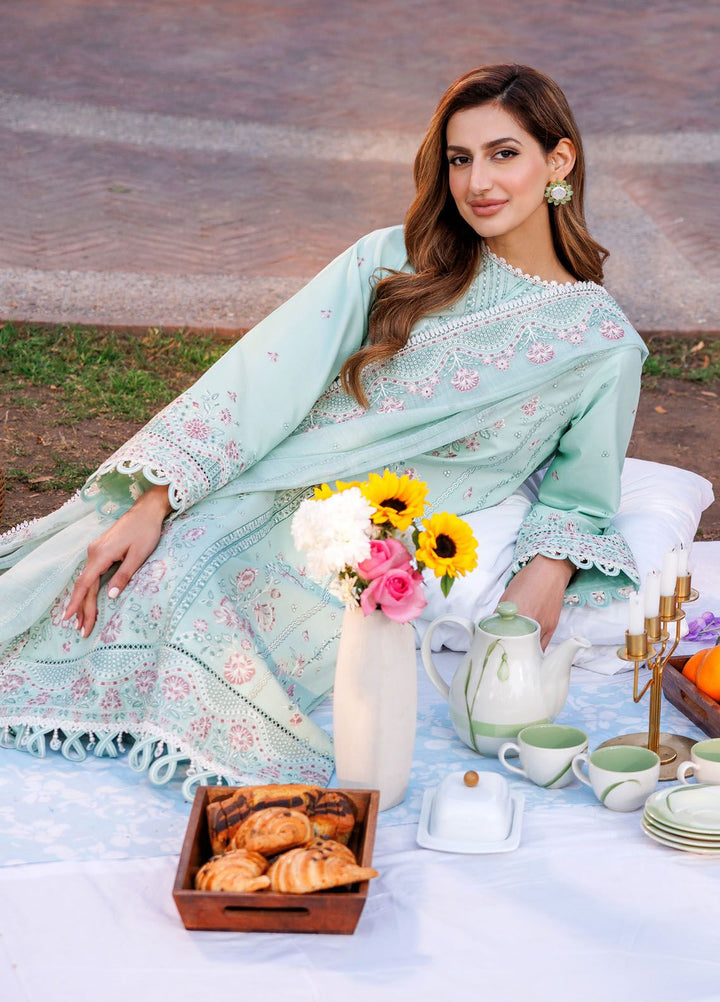 Kaavish By Farasha Embroidered Lawn Suits Unstitched 3 Piece FSH24K D-05 Whisper Mint - Festive Collection