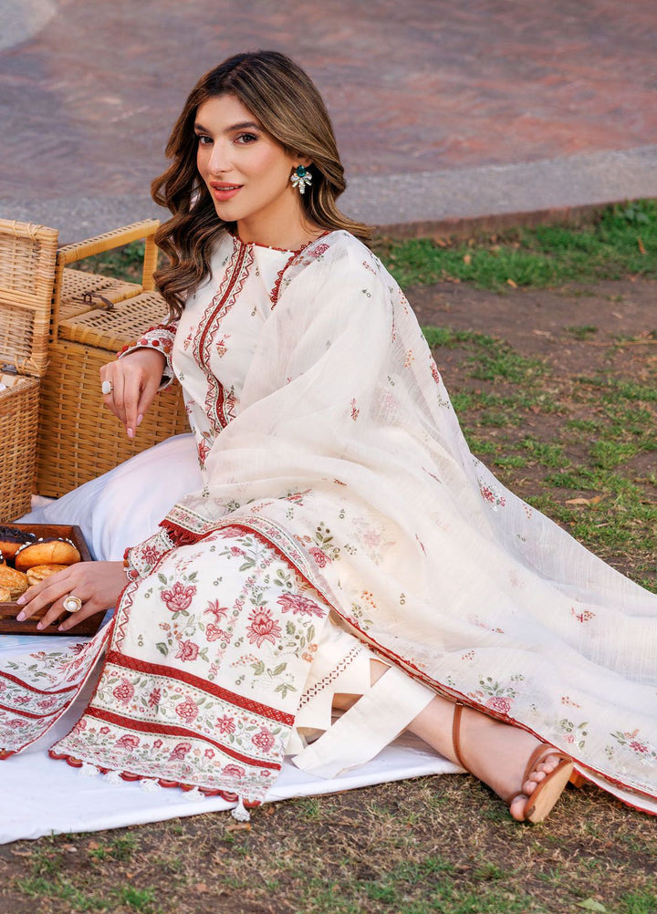 Kaavish By Farasha Embroidered Lawn Suits Unstitched 3 Piece FSH24K D-06 Surreal White - Festive Collection