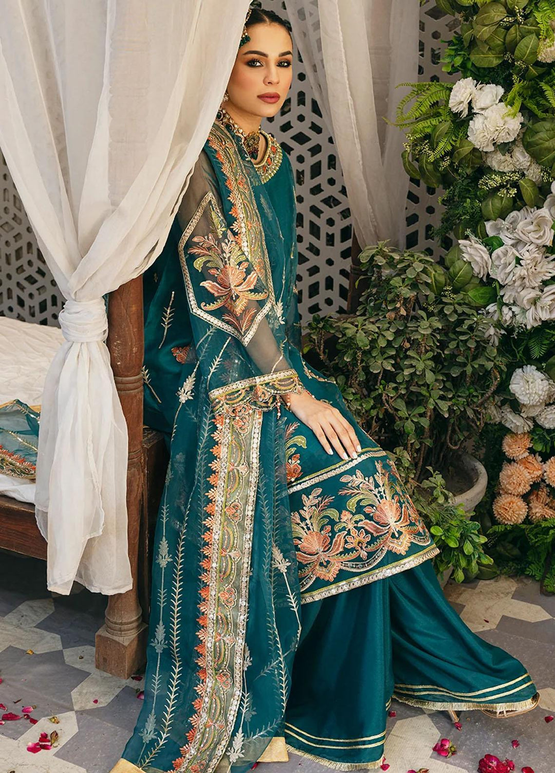 Kahani By Daud Abbas Embroidered Organza Suits Unstitched 3 Piece DA23K Khushboo - Luxury Collection