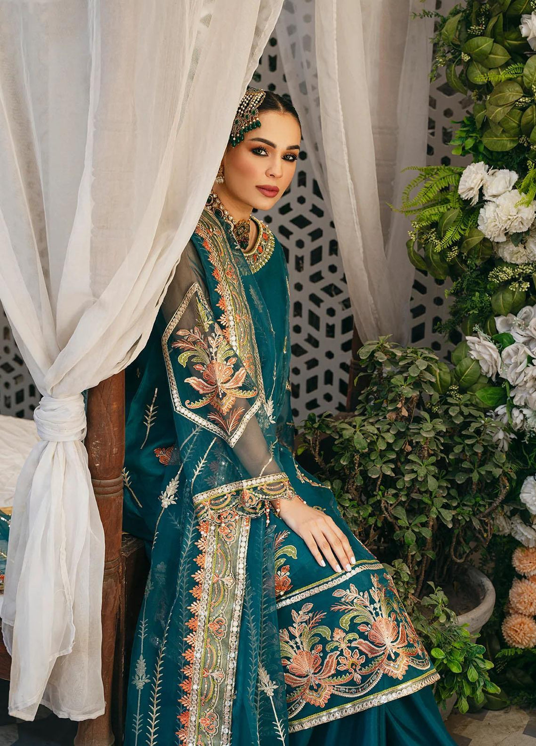 Kahani By Daud Abbas Embroidered Organza Suits Unstitched 3 Piece DA23K Khushboo - Luxury Collection