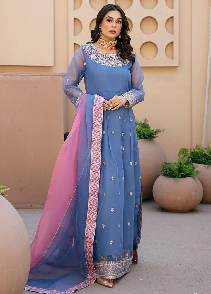Kahani By Daud Abbas Embroidered Organza Suits Unstitched 3 Piece DA23K Dua - Luxury Collection
