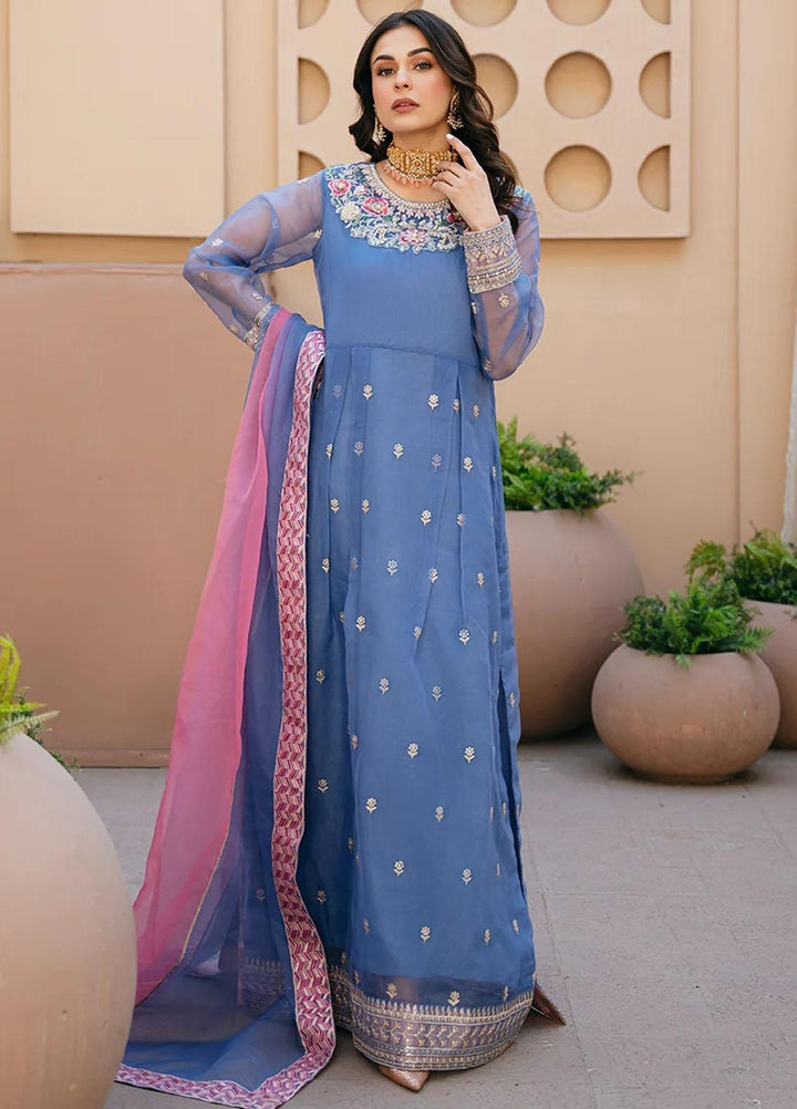 Kahani By Daud Abbas Embroidered Organza Suits Unstitched 3 Piece DA23K Dua - Luxury Collection