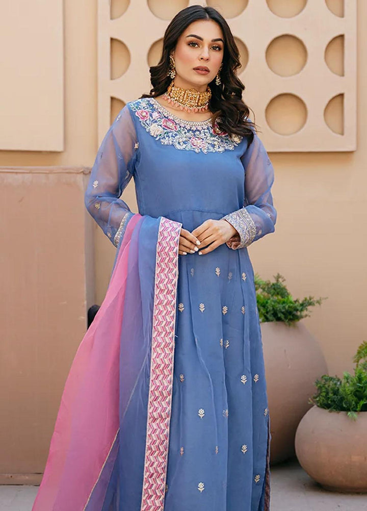 Kahani By Daud Abbas Embroidered Organza Suits Unstitched 3 Piece DA23K Dua - Luxury Collection