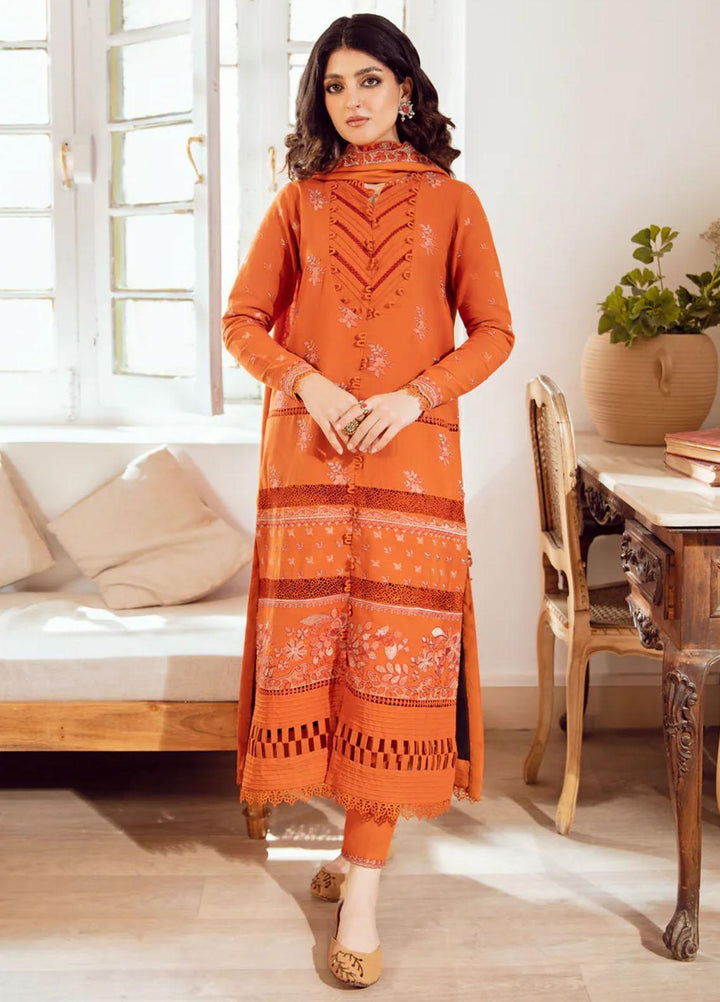 Kahani By Gisele Embroidered Khaddar Suits Unstitched 3 Piece GL23K Coral Fantasy - Winter Collection