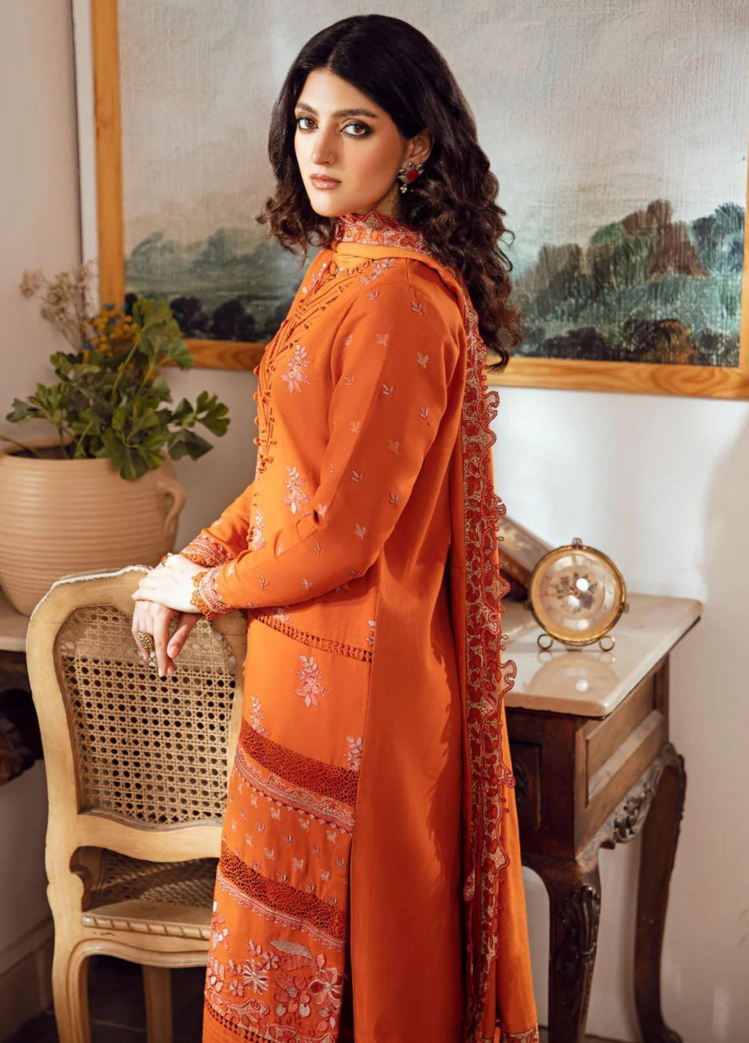 Kahani By Gisele Embroidered Khaddar Suits Unstitched 3 Piece GL23K Coral Fantasy - Winter Collection