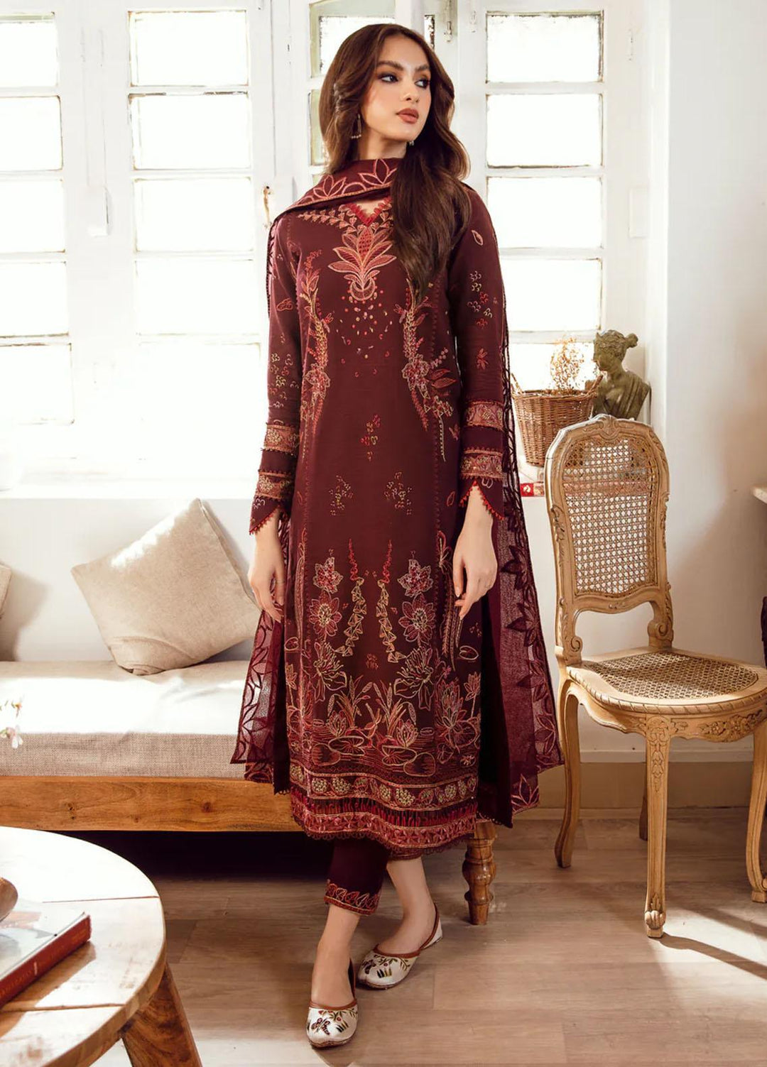 Kahani By Gisele Embroidered Khaddar Suits Unstitched 3 Piece GL23K Dusky Glow - Winter Collection
