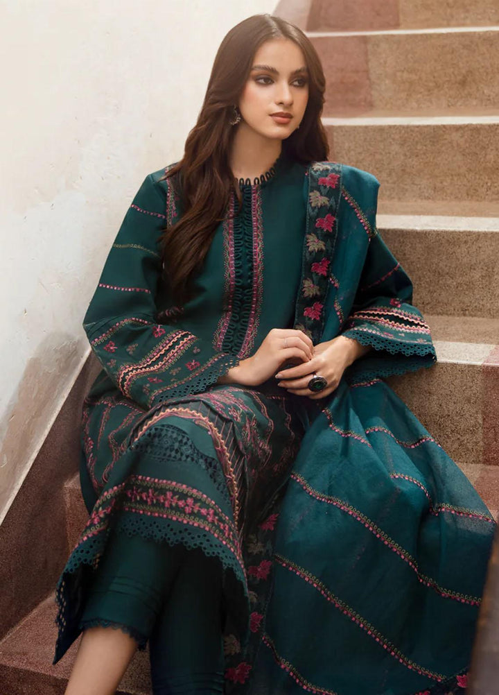 Kahani By Gisele Embroidered Khaddar Suits Unstitched 3 Piece GL23K Gladiolus Green - Winter Collection