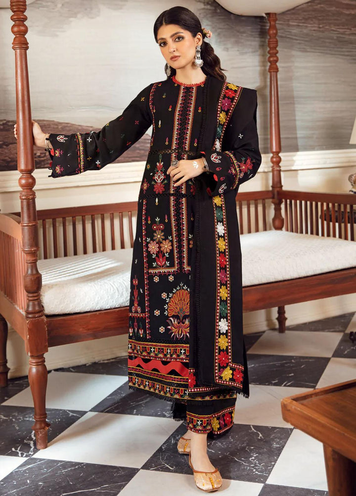 Kahani By Gisele Embroidered Khaddar Suits Unstitched 3 Piece GL23K Majestic Azure - Winter Collection