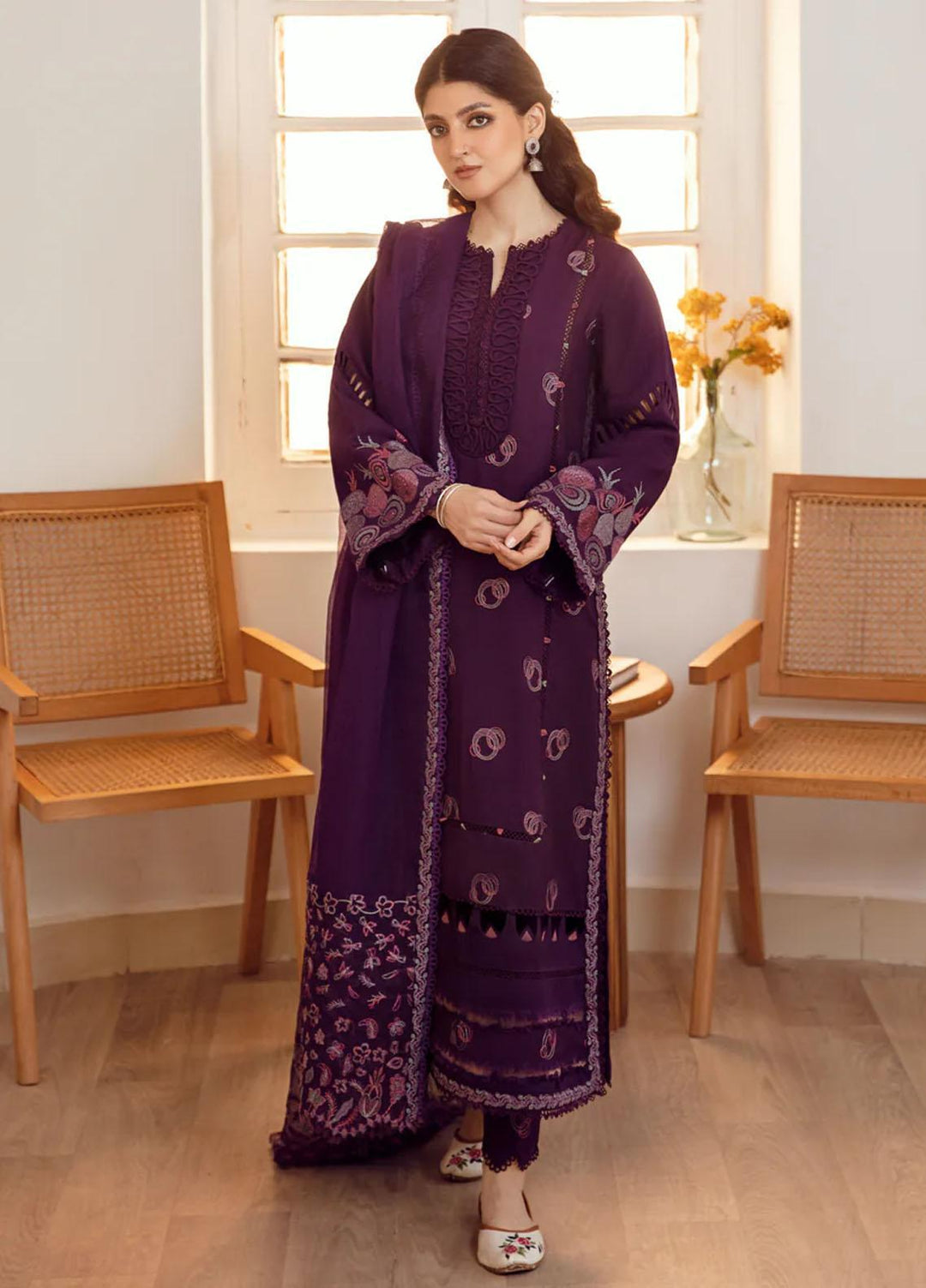 Kahani By Gisele Embroidered Khaddar Suits Unstitched 3 Piece GL23K Majestic Charm - Winter Collection