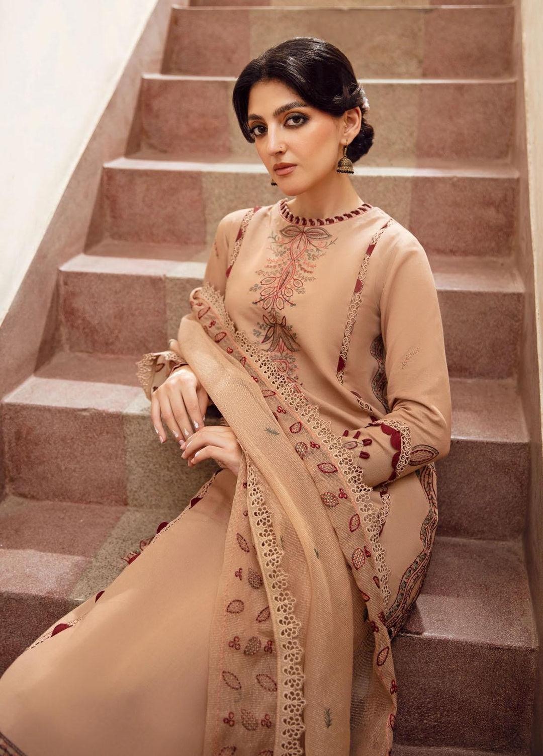 Kahani By Gisele Embroidered Khaddar Suits Unstitched 3 Piece GL23K Moon Stone - Winter Collection