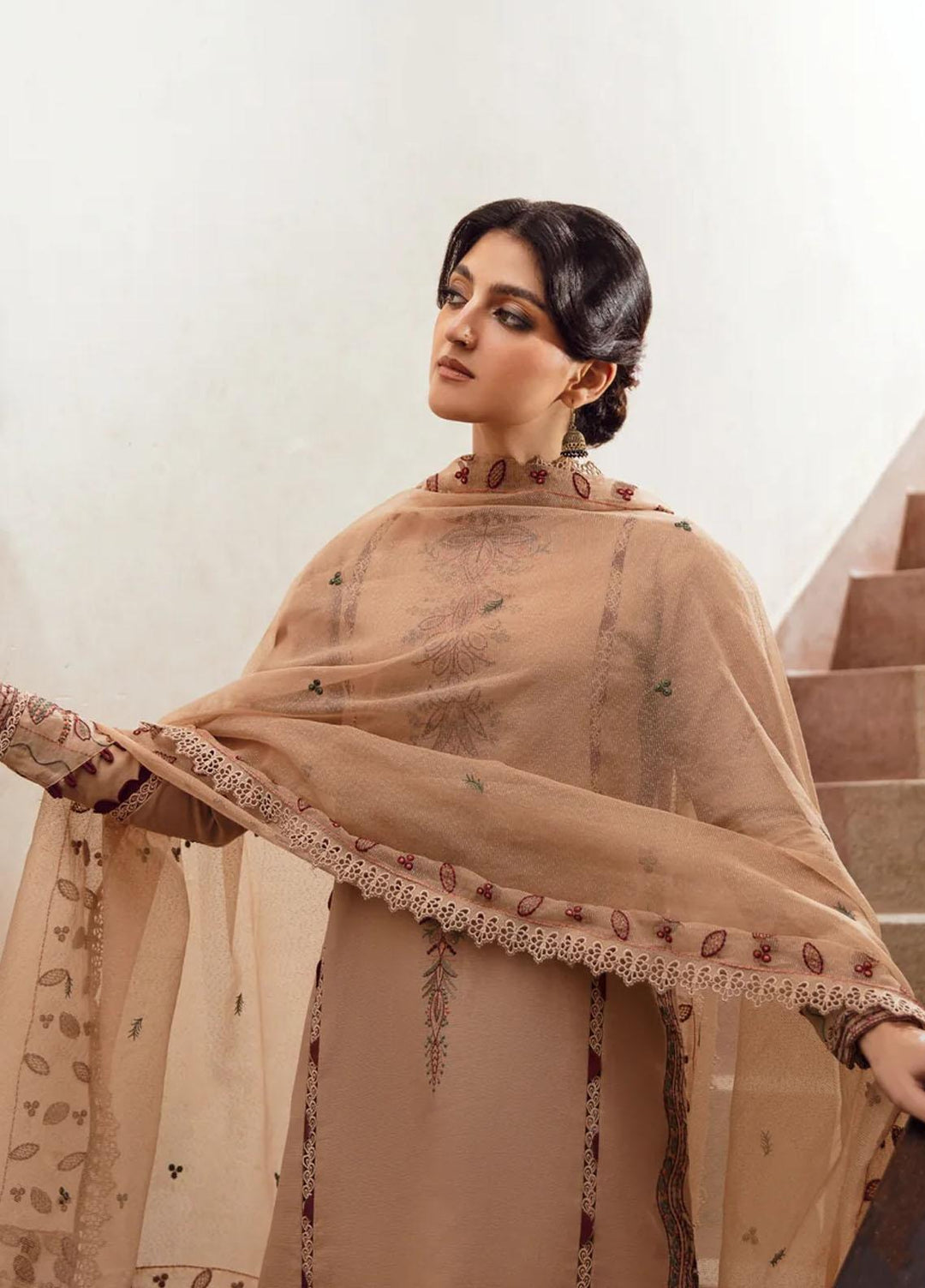 Kahani By Gisele Embroidered Khaddar Suits Unstitched 3 Piece GL23K Moon Stone - Winter Collection