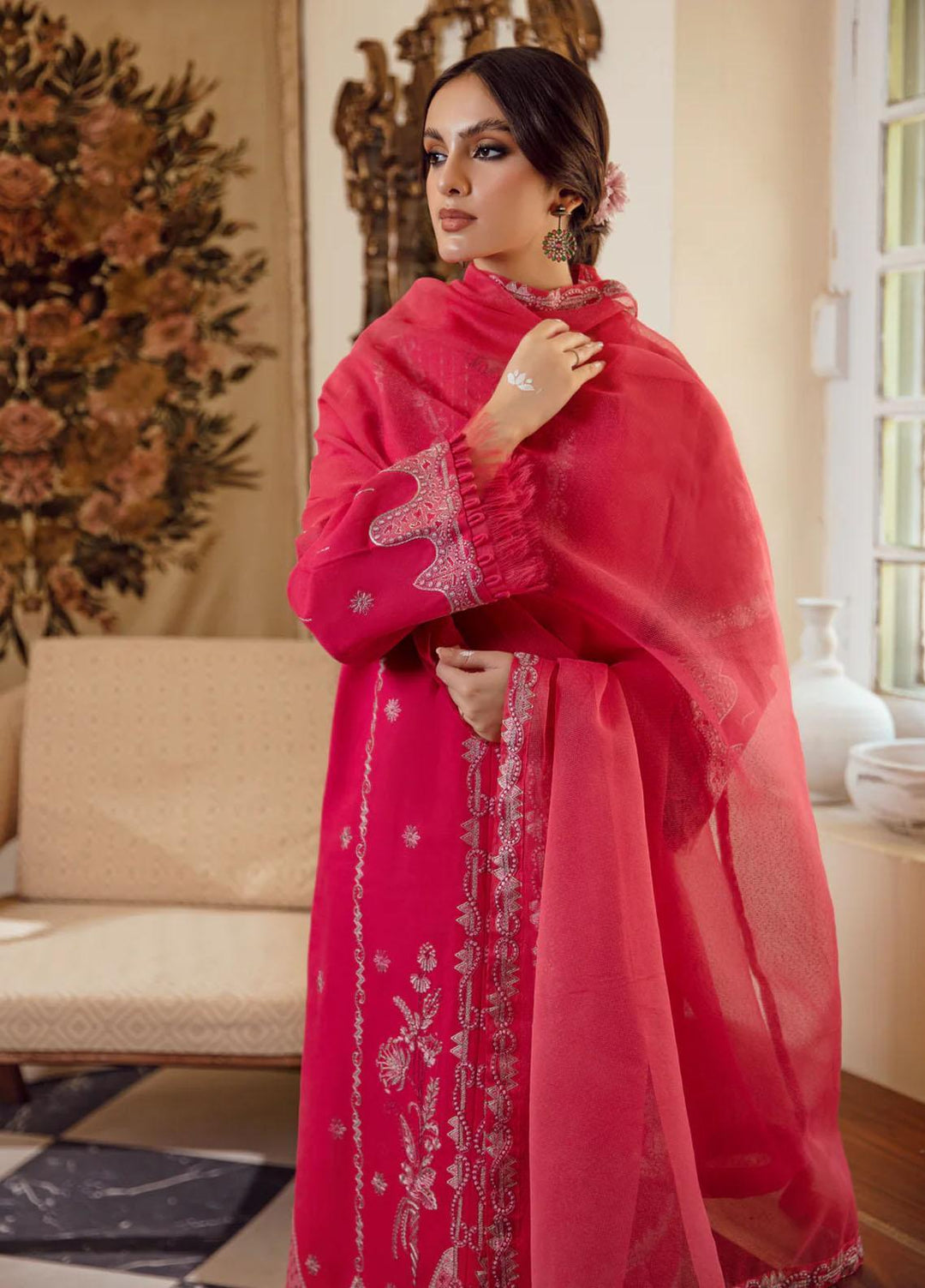 Kahani By Gisele Embroidered Khaddar Suits Unstitched 3 Piece GL23K Pink Mellow - Winter Collection