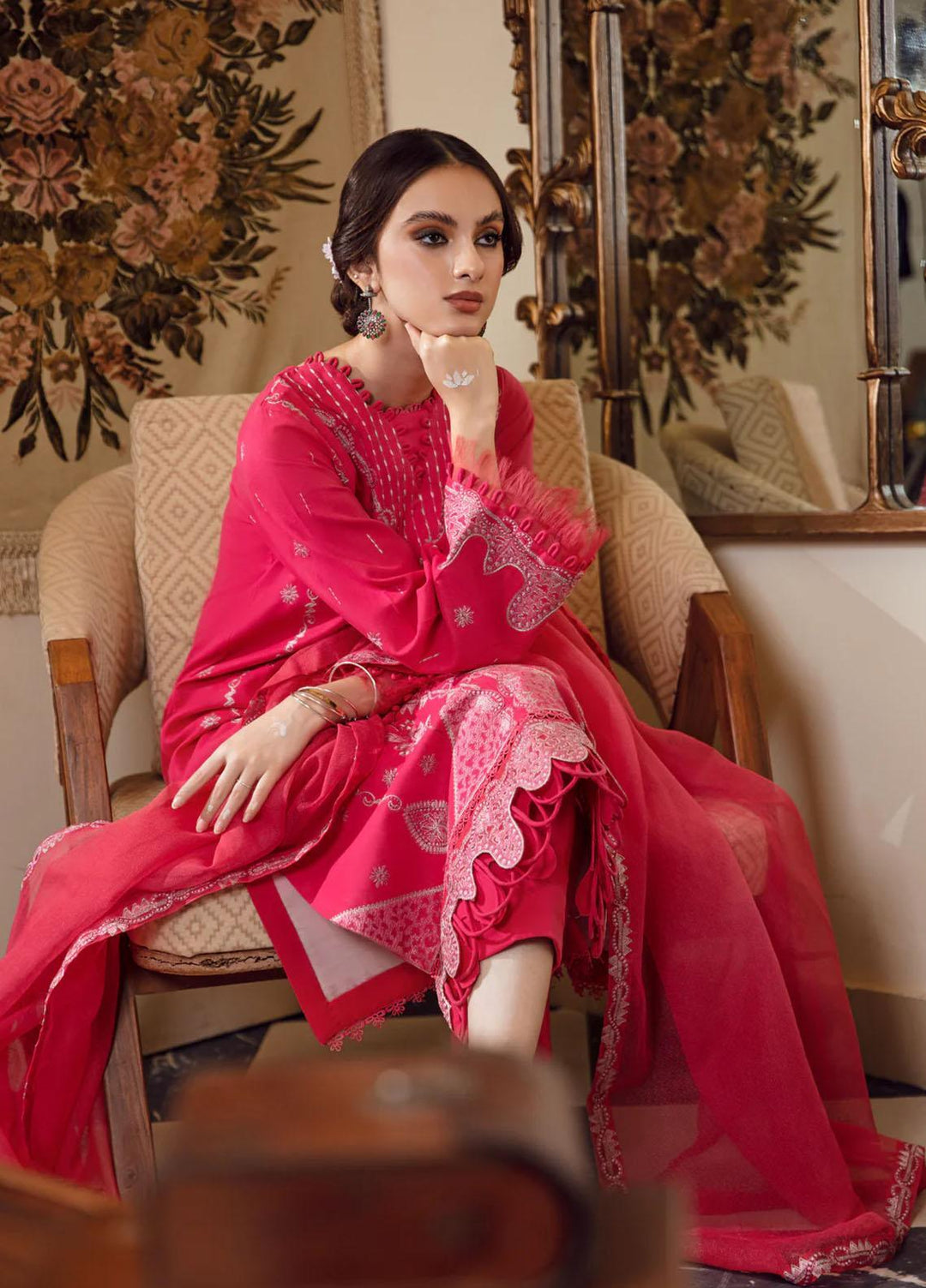 Kahani By Gisele Embroidered Khaddar Suits Unstitched 3 Piece GL23K Pink Mellow - Winter Collection