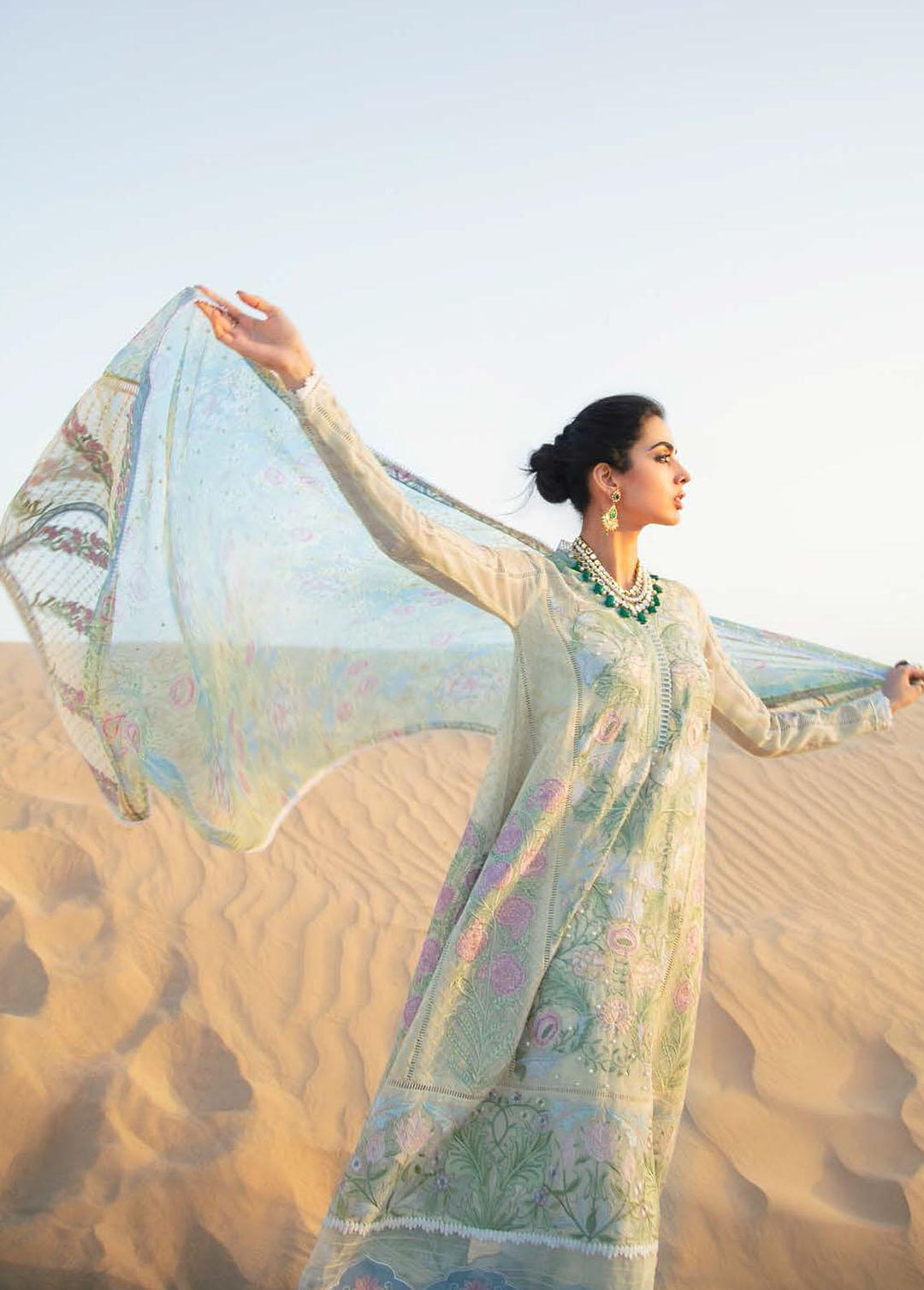 Kahani by Mushq Embroidered Cotton Net Suits Unstitched 3 Piece MQ22K MLF22 02 - Luxury Collection