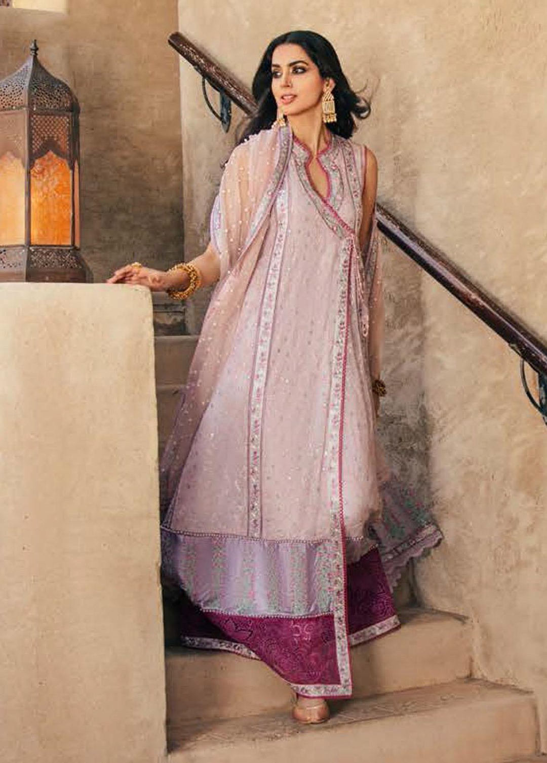 Kahani by Mushq Embroidered Cotton Net Suits Unstitched 3 Piece MQ22K MLF22 03 - Luxury Collection