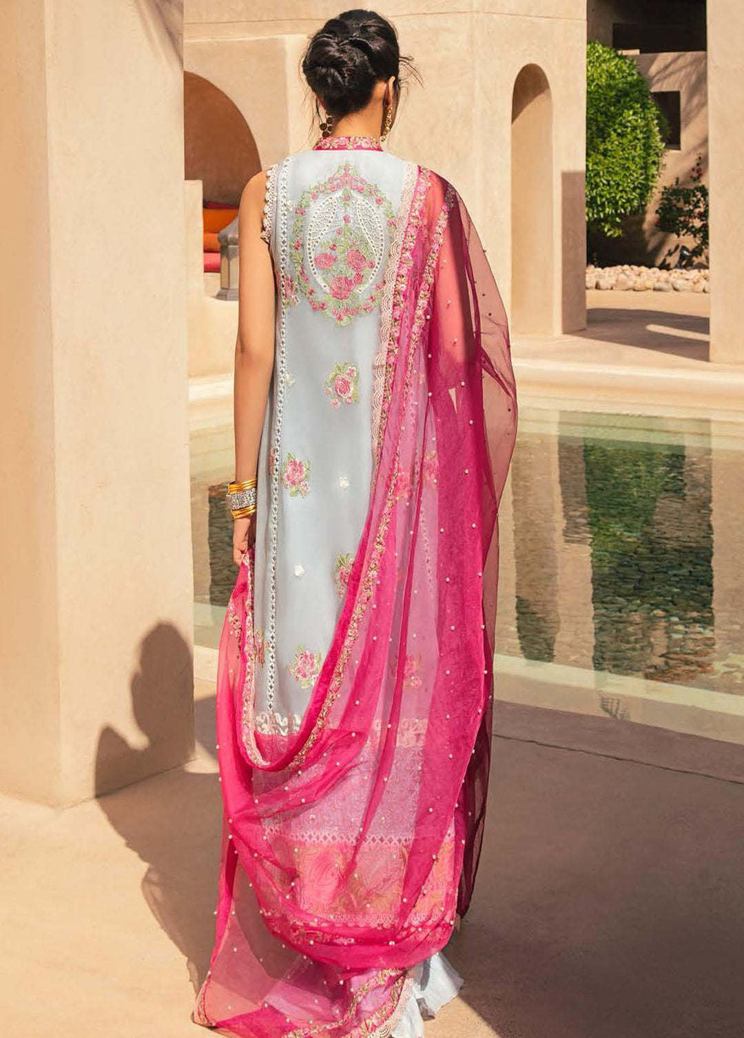 Kahani by Mushq Embroidered Cotton Net Suits Unstitched 3 Piece MQ22K MLF22 04 - Luxury Collection