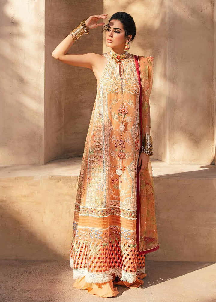 Kahani by Mushq Embroidered Cotton Net Suits Unstitched 3 Piece MQ22K MLF22 07 - Luxury Collection